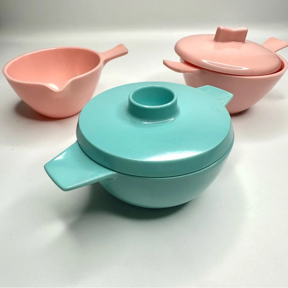 Vintage Mid-Century Modern Melmac Serving Set 3 Pieces 1950s